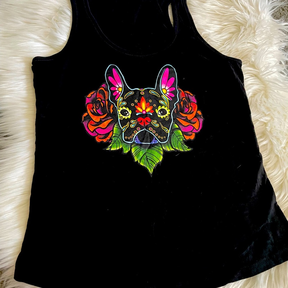 ‼️BLOWOUT SALE‼️5/$25 French bulldog dia de los muertos frenchie tank top